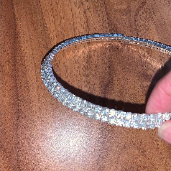 Brand New Double Row Rhinestone Collar Necklace - Picture 3 of 4